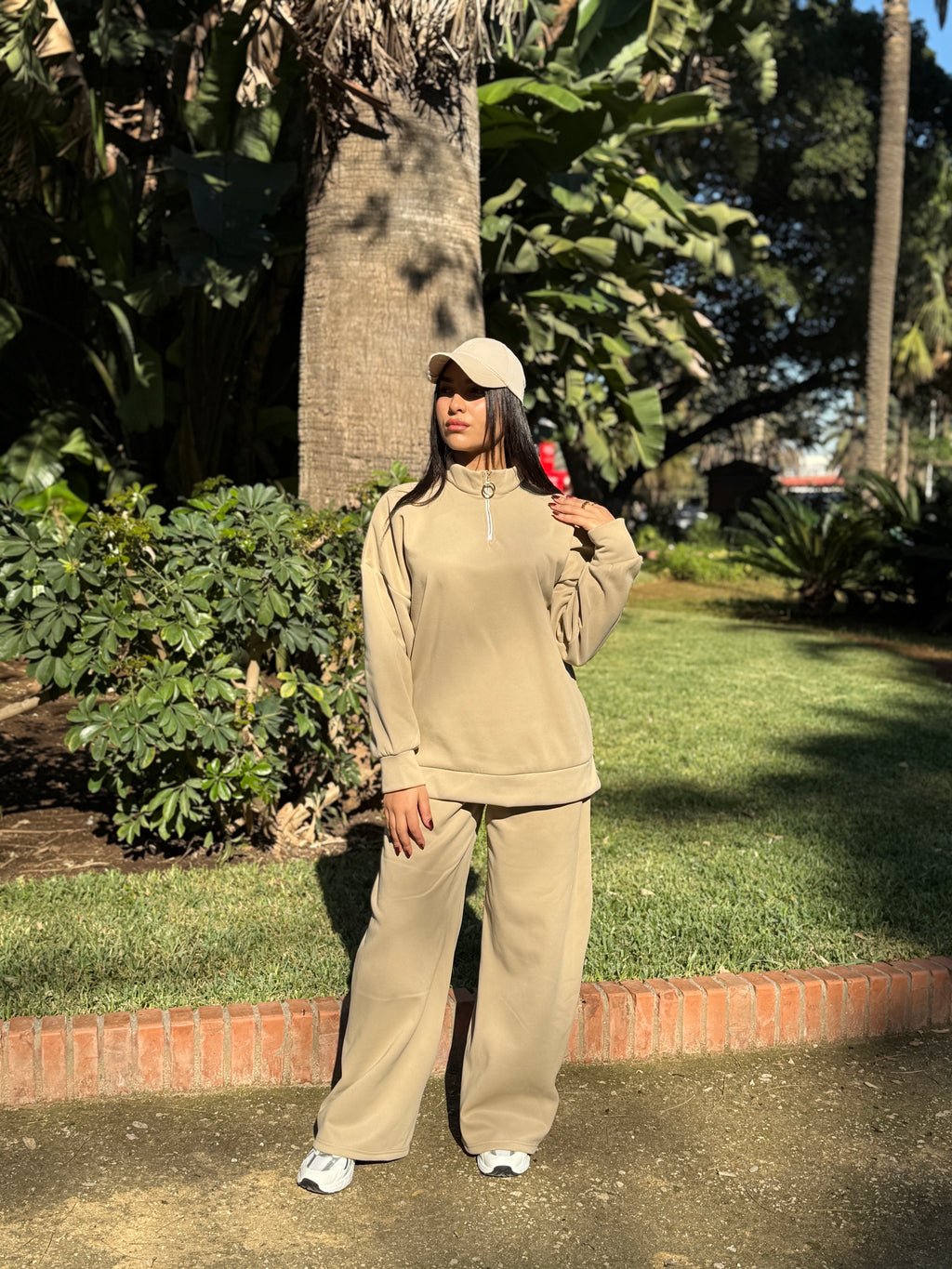 Comfy beige baggy set
