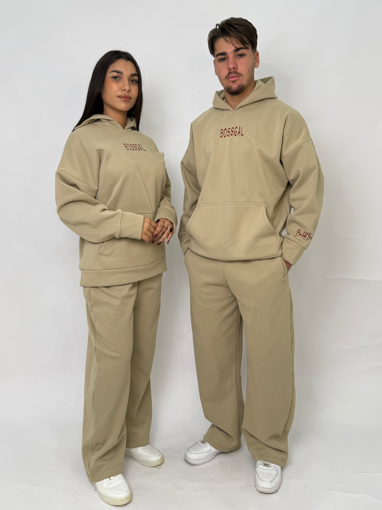 Beige unisex joggers set