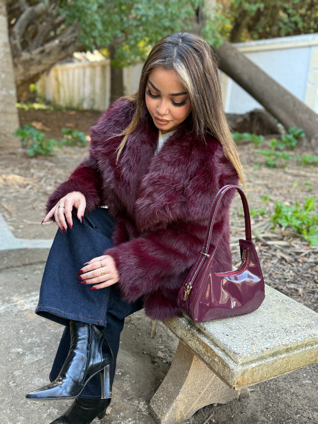Coat vanessa burgundy