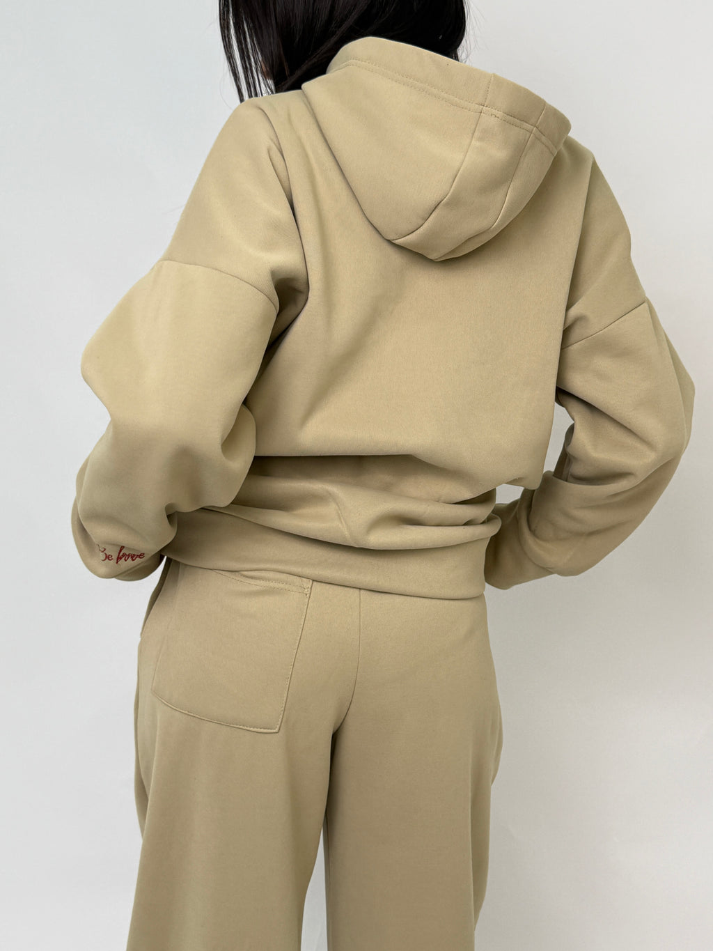 Beige unisex joggers set