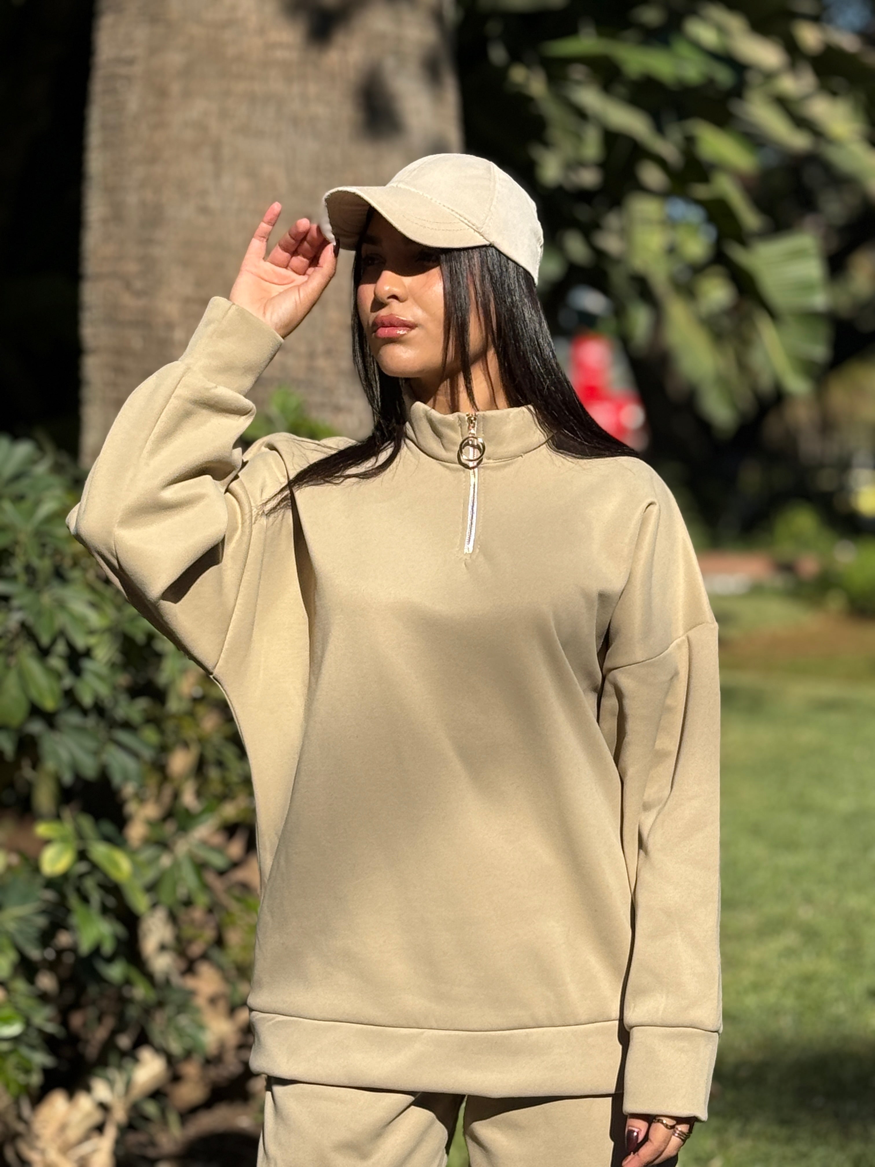 Comfy beige baggy set