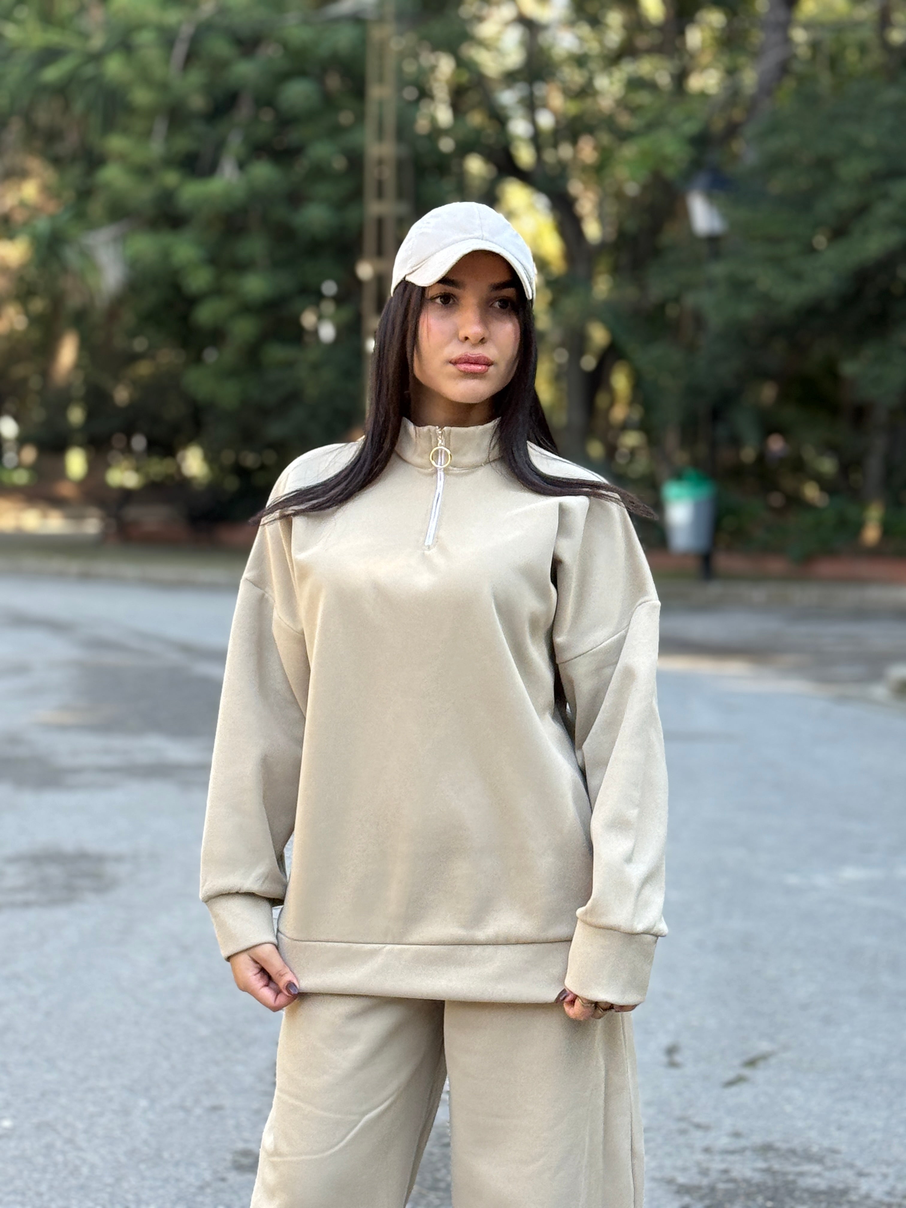 Comfy beige baggy set
