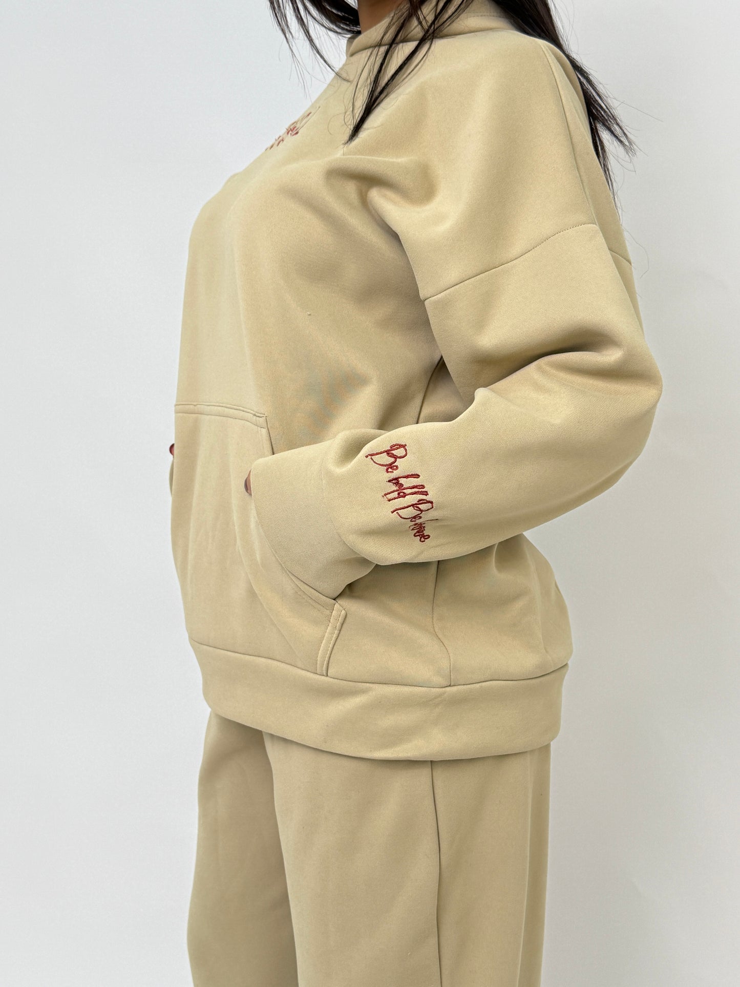 Beige unisex joggers set
