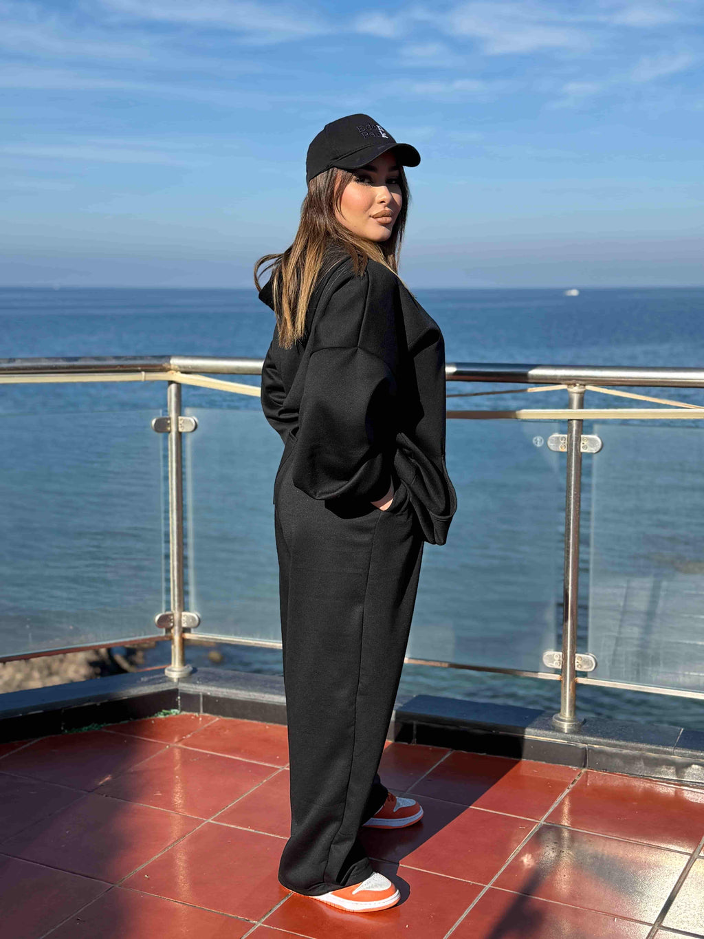 black tracksuit set