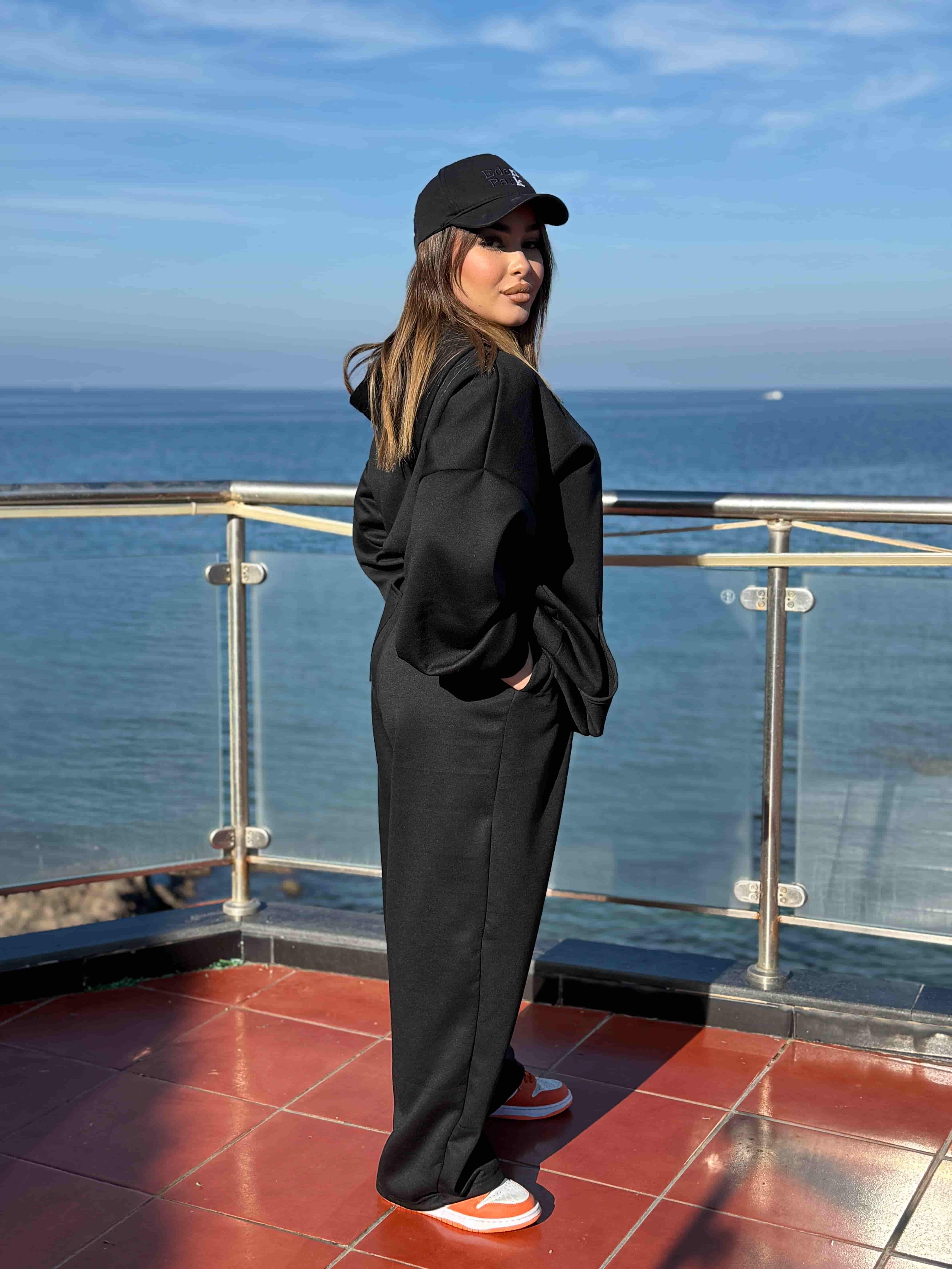 black tracksuit set