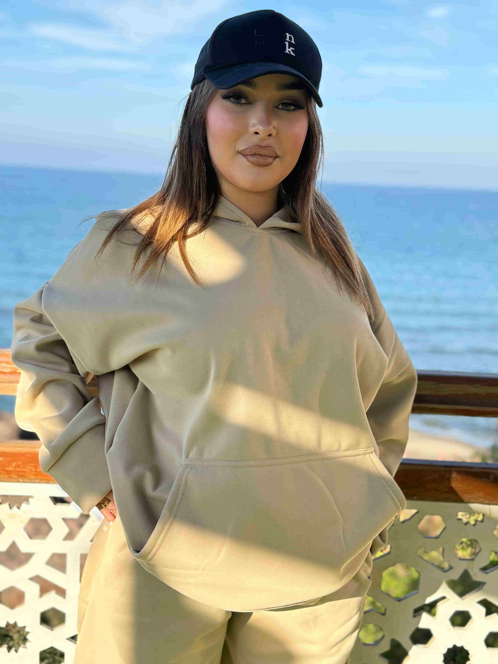 Beige tracksuit set