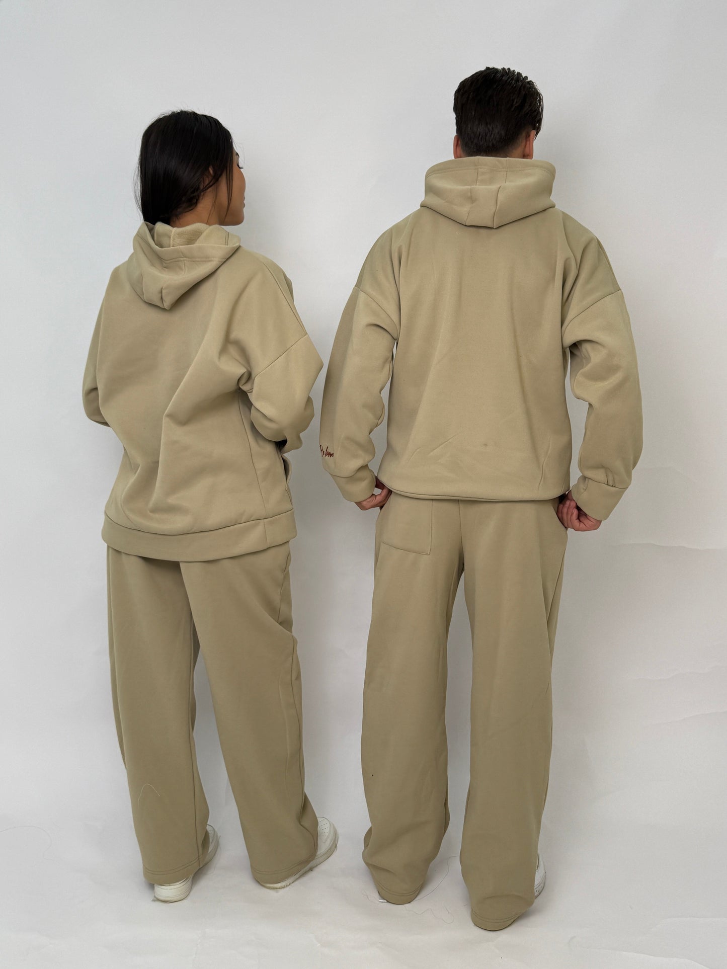 Beige unisex joggers set