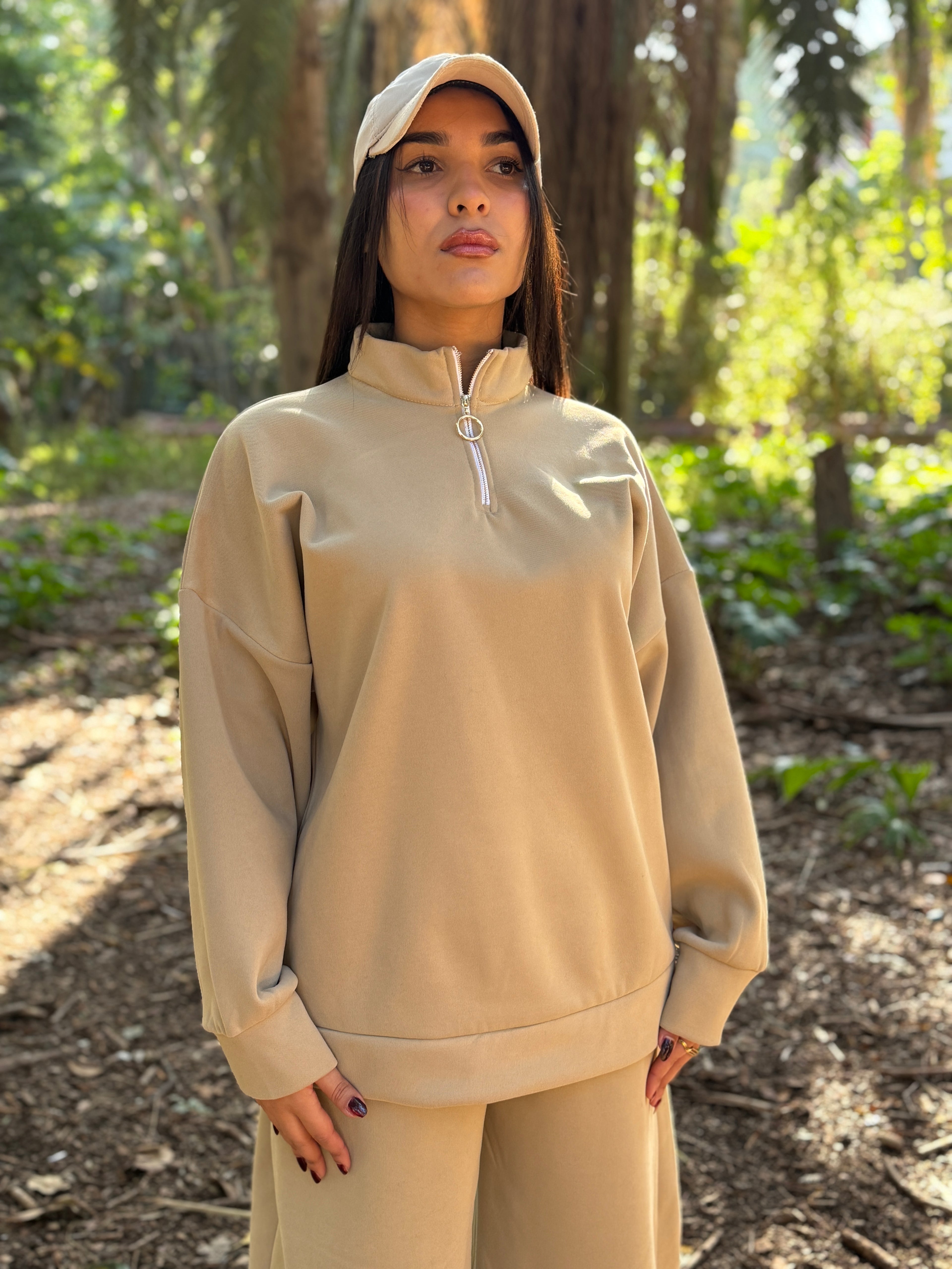 Comfy beige baggy set