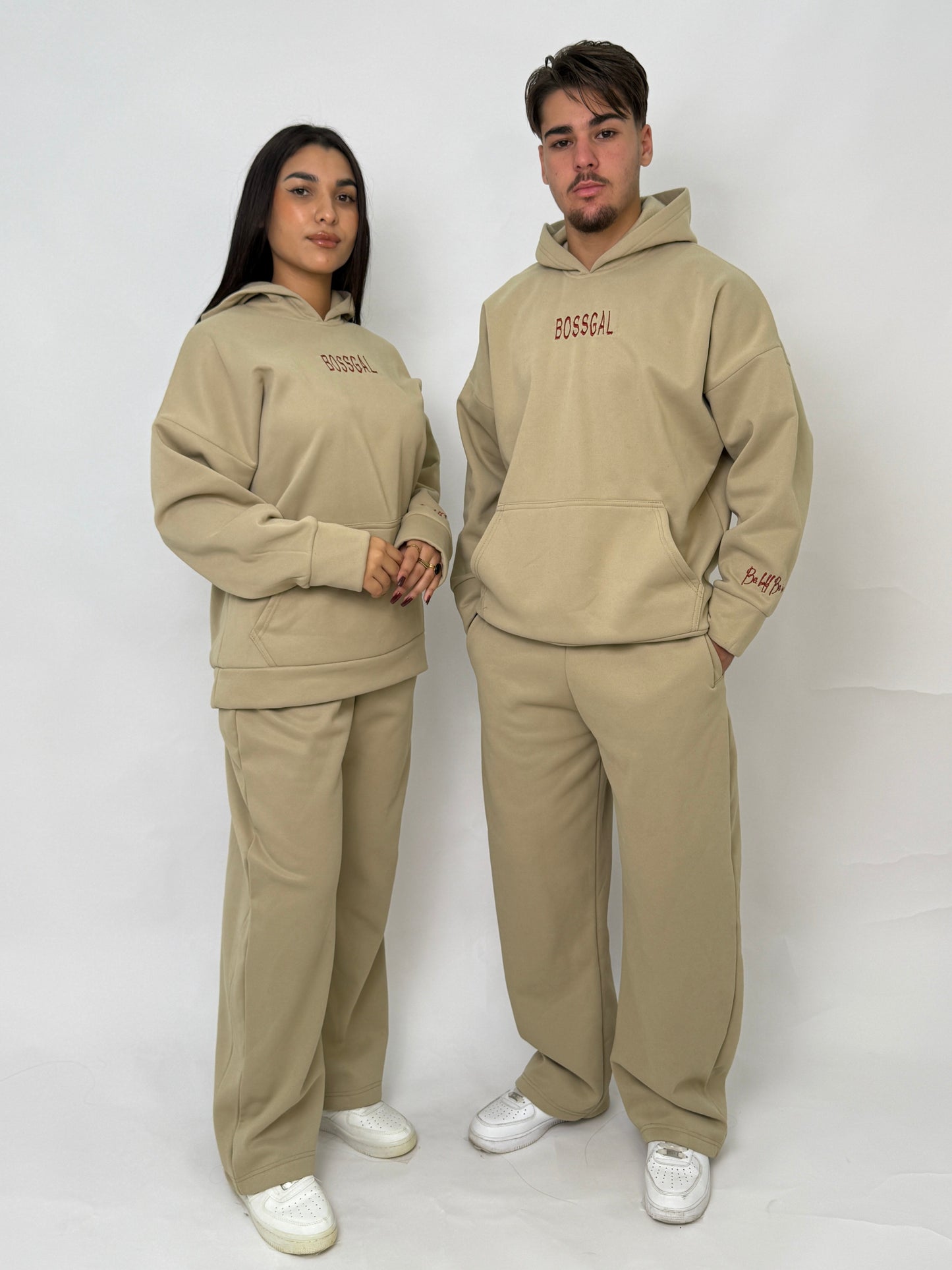 Beige unisex joggers set