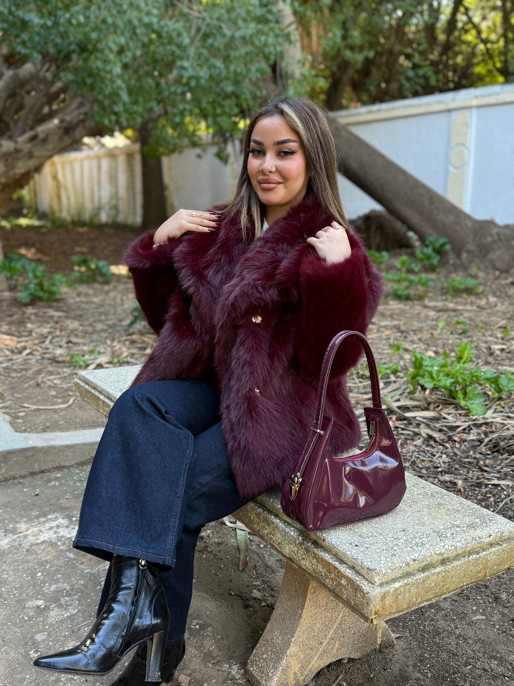 Coat vanessa burgundy