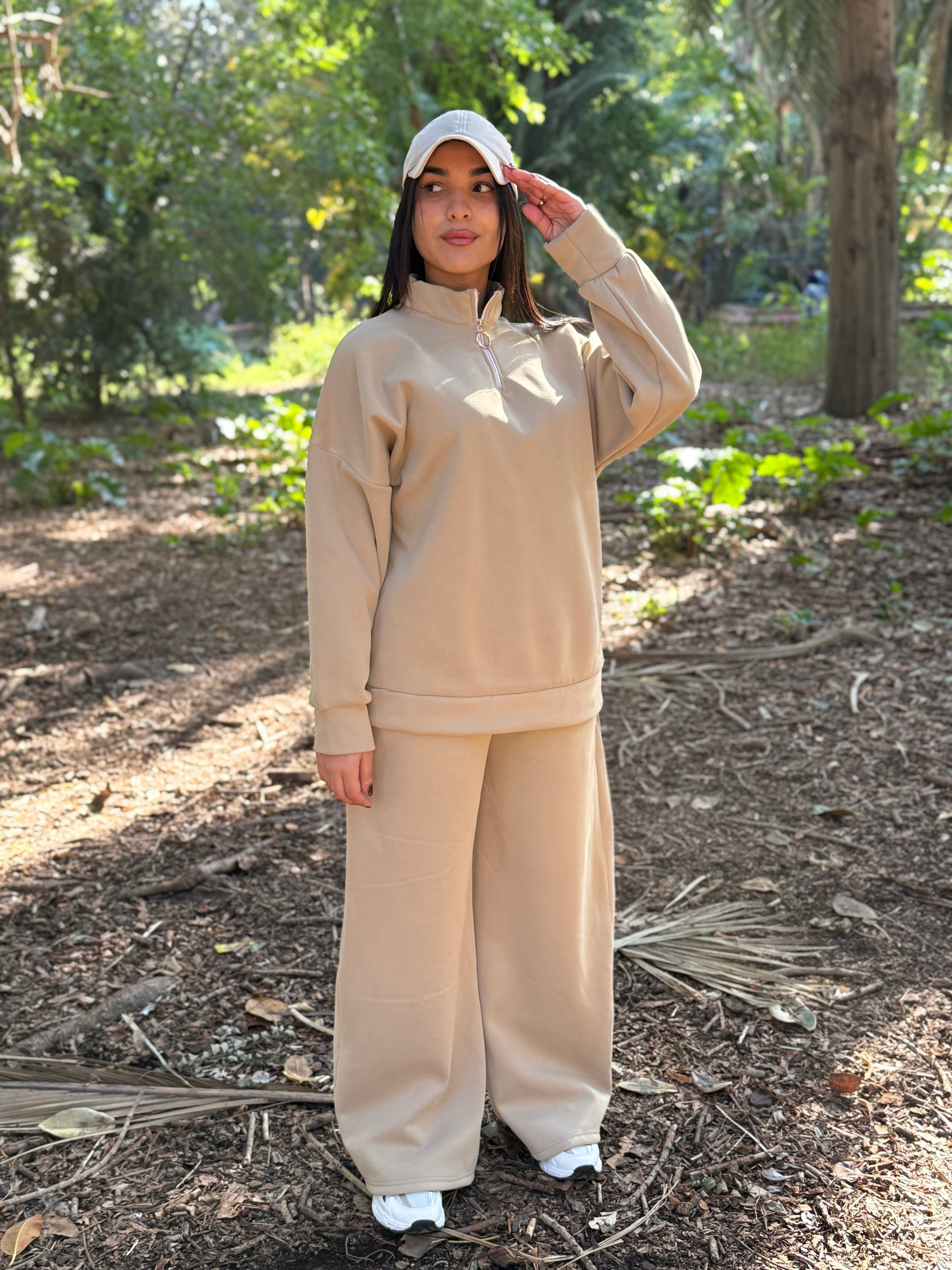 Comfy beige baggy set