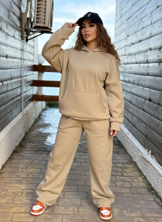 Beige tracksuit set