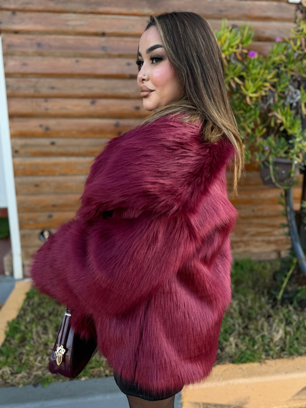 Long burgundy coat