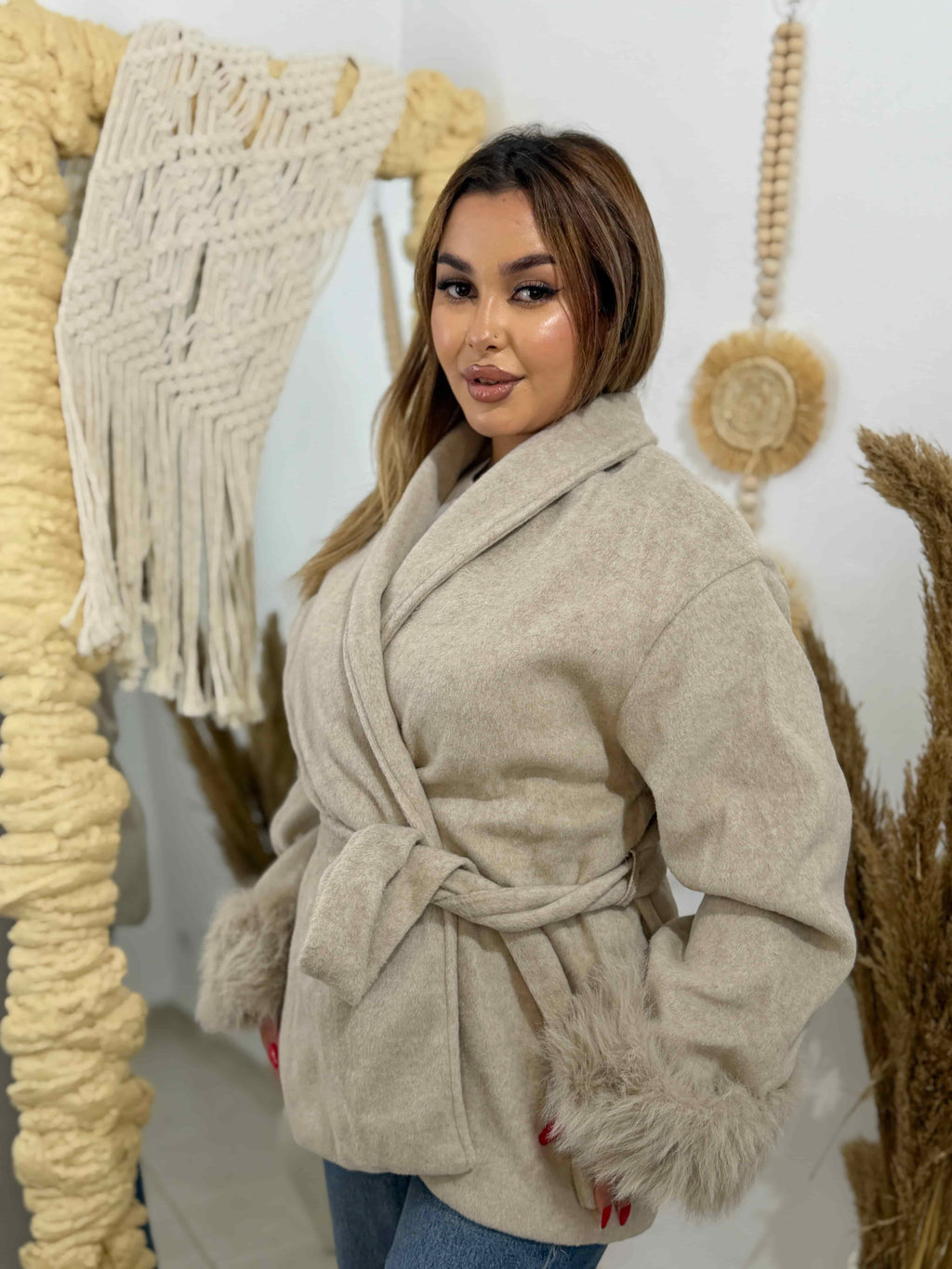 manteau lina beige