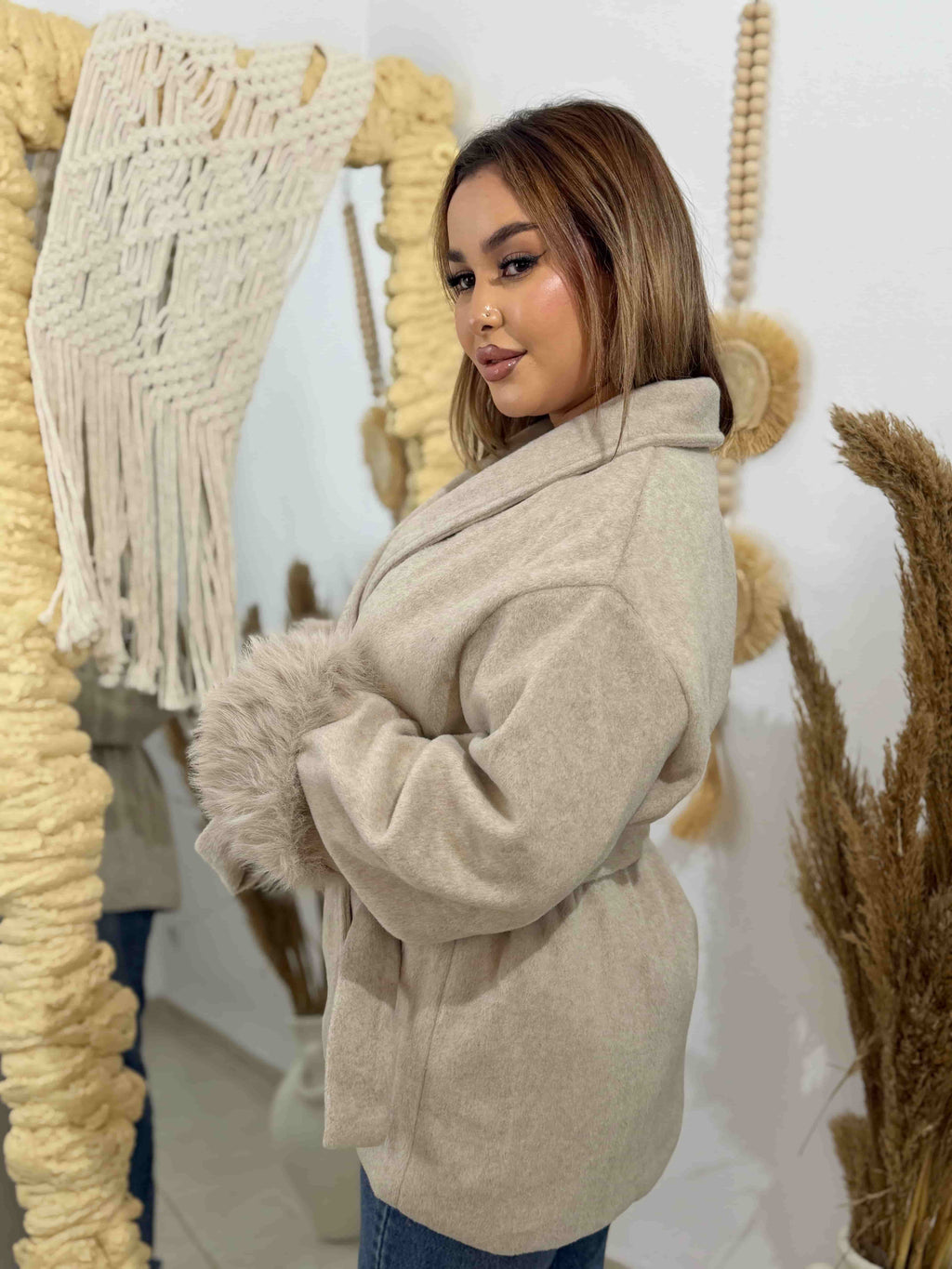 manteau lina beige