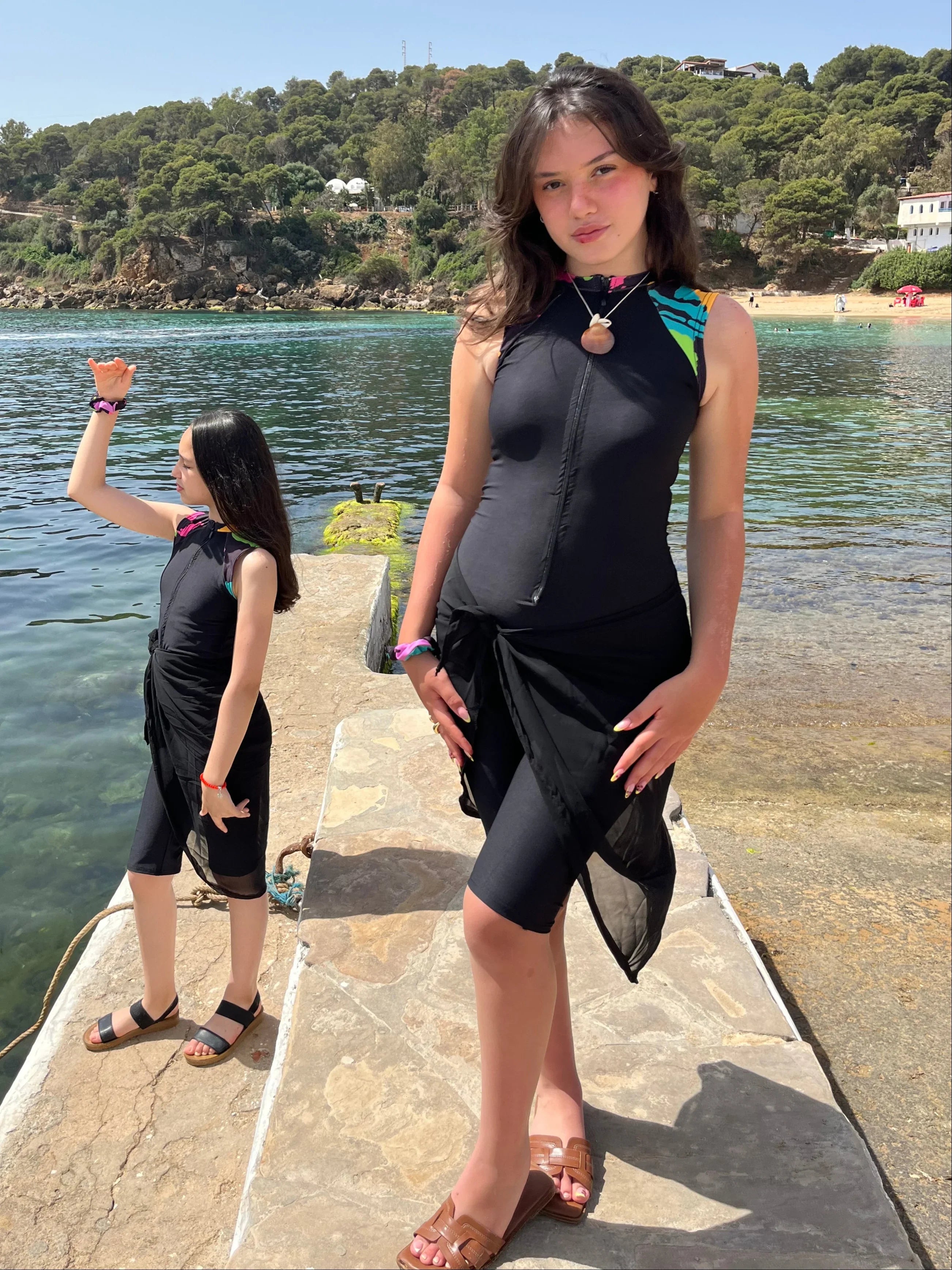 burkini midnight candy + pareo foulard noir