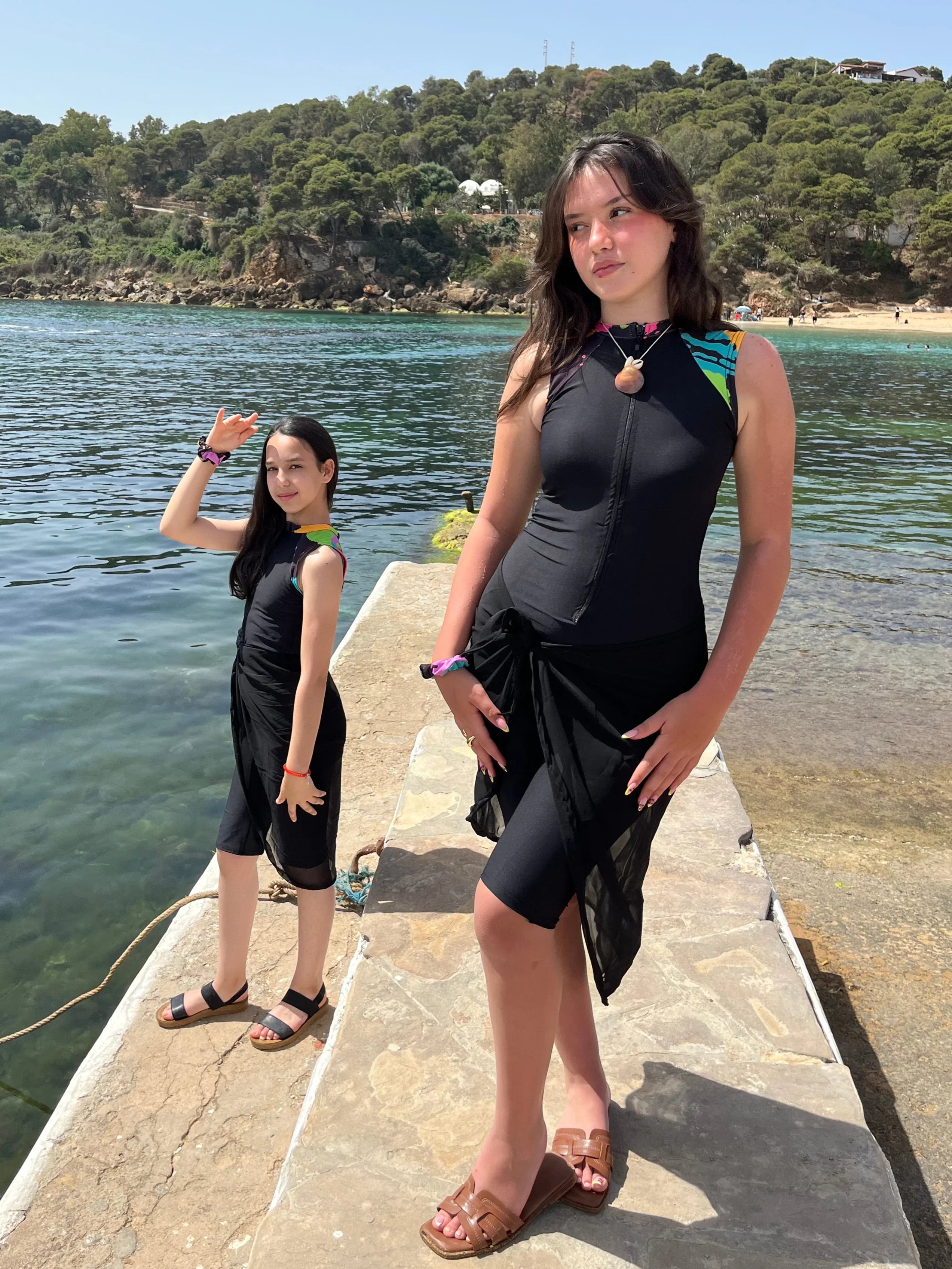 burkini midnight candy + pareo foulard noir
