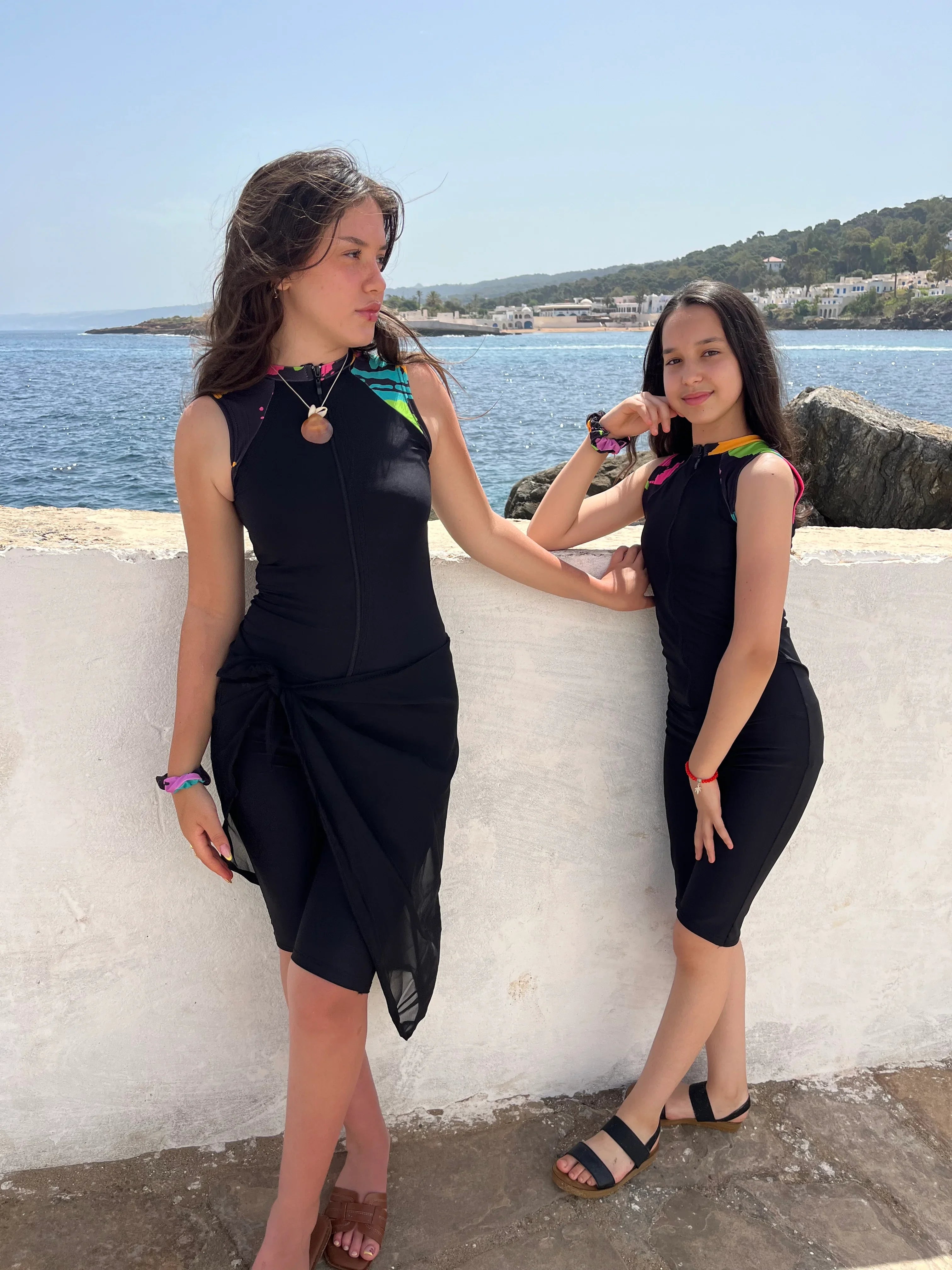 burkini midnight candy + pareo foulard noir