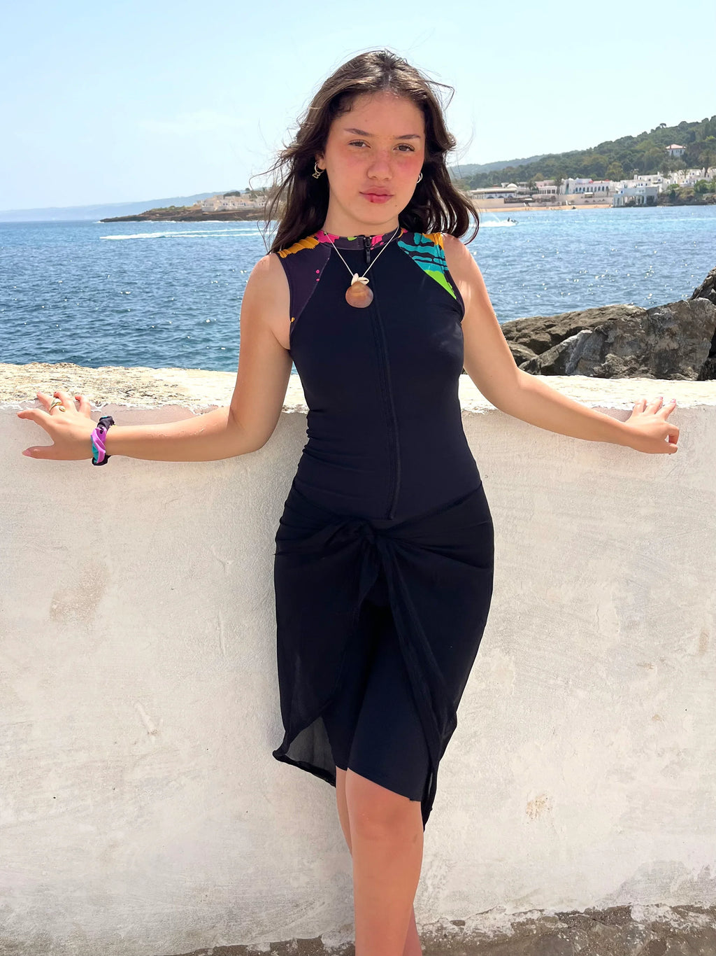 burkini midnight candy + pareo foulard noir